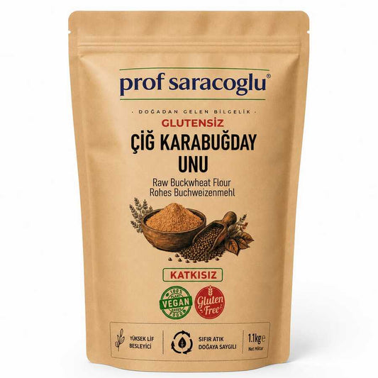 Prof Saraçoğlu Glutensiz Çiğ Karabuğday Unu 1 kg